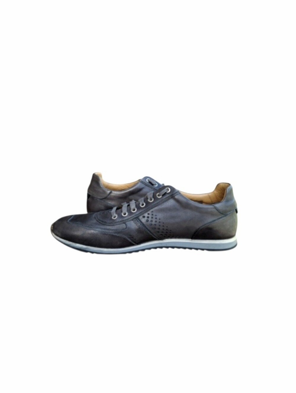 Magnanni Ibiza Cristian Christian Gray Leather Casual Athletic Trainer Men 13 - Picture 5 of 16